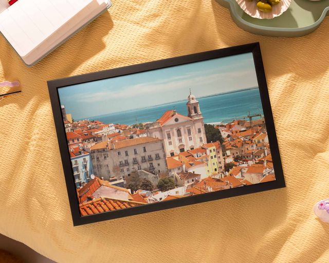 Framed wall art displaying a family summer memory