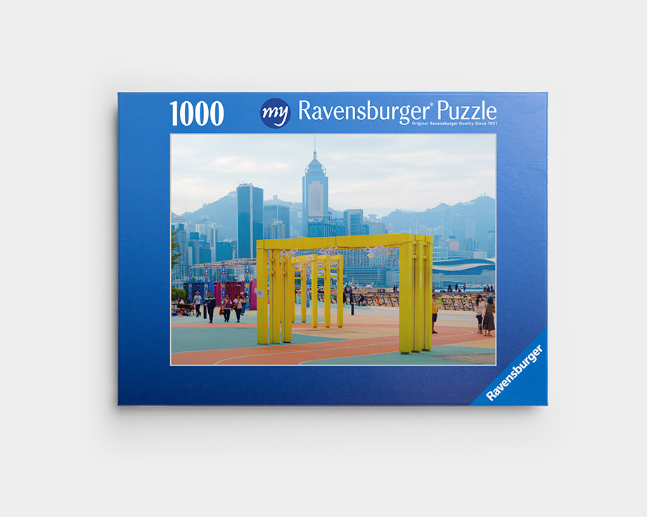 A personalised jigsaw puzzle featuring a photo of a city