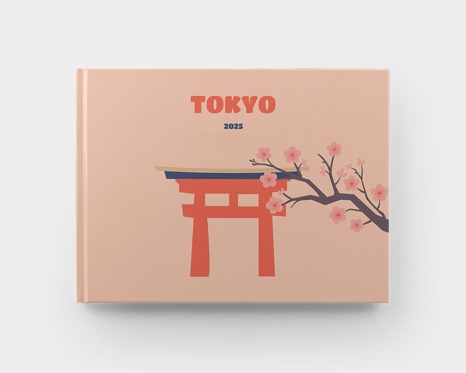 Landscape hardcover photo book with Tokyo cover