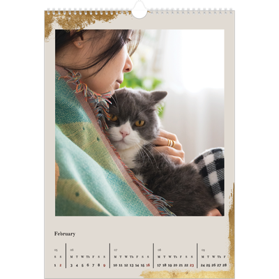 A3 photo calendars — Classic Gold [February]