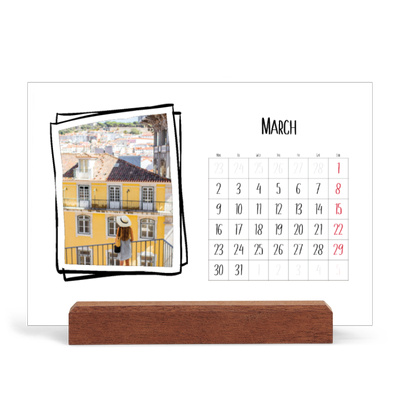 Easel Desk Calendar Landscape  — Scrapbook snapshots [March]
