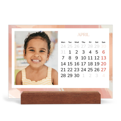 Easel Desk Calendar Landscape  — Paintbrush effect [April]