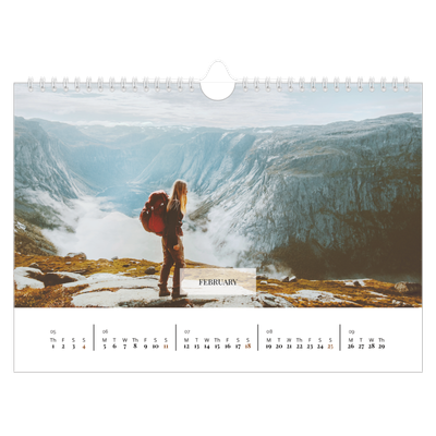 A4 Landscape Photo Calendar — Classic calendar [February]
