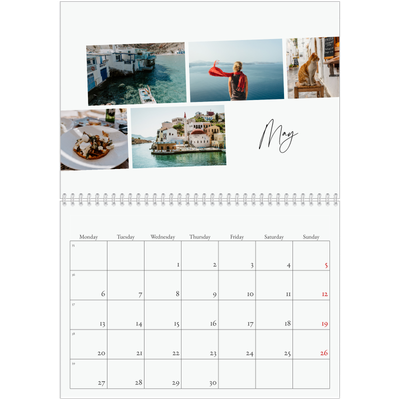A4 Double Photo Calendar — City break [May]