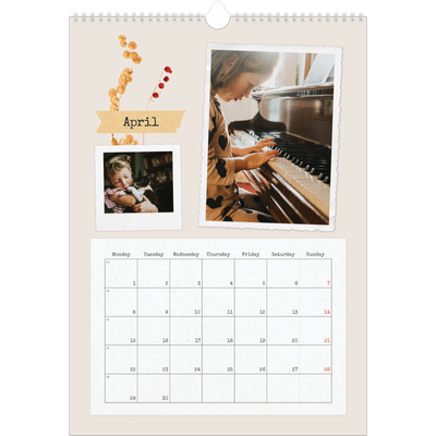 A3 photo calendars — Vintage scrapbooking [April]