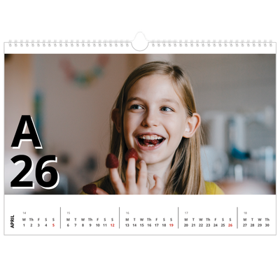 A3 Photo Calendar — Letter style [April]