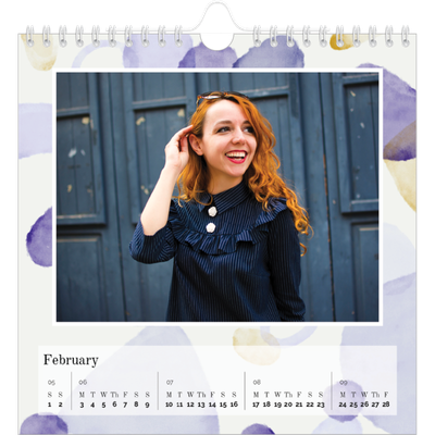 Square calendars  — Watercolour spots [February]