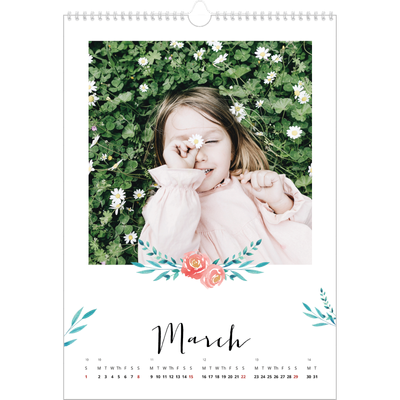 A3 photo calendars — Flower illustrations [March]