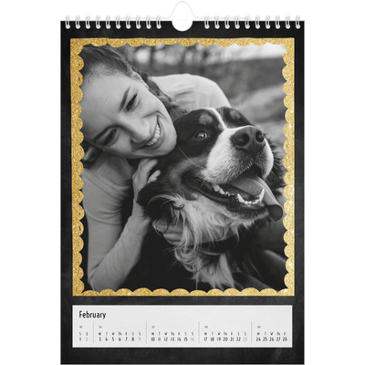 A4 Photo Calendar — Glitter frames [February]