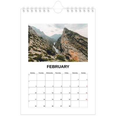 A5 Photo Calendar — Simple photo [February]