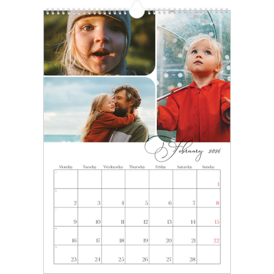 A3 photo calendars — Snapshots and script [February]