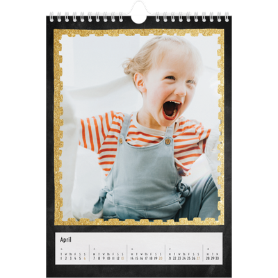 A4 Photo Calendar — Glitter frames [April]