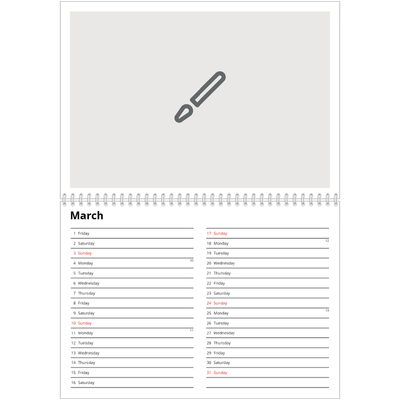 A4 Double Photo Calendar — Design your own product [March]