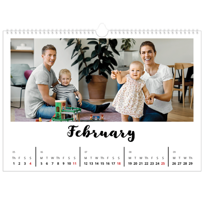 A3 Photo Calendar — Handwritten [February]