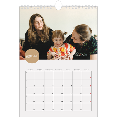 A4 Photo Calendar — Photo sticker [February]