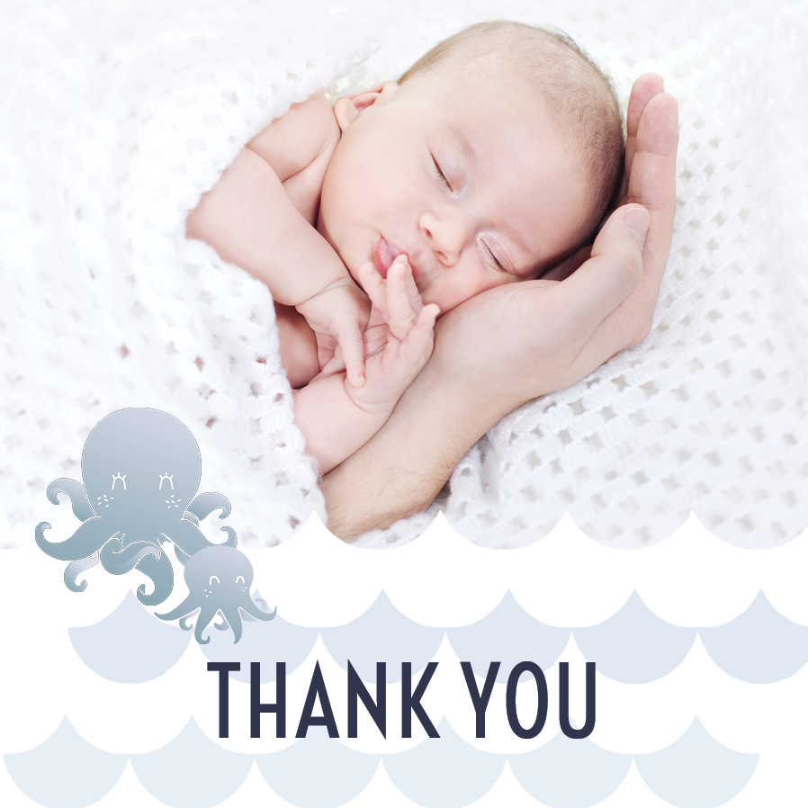 Thank you cards — Cute octopus