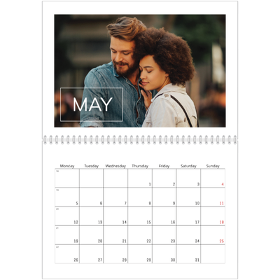 A4 Double Photo Calendar — Date box overlay [cover]