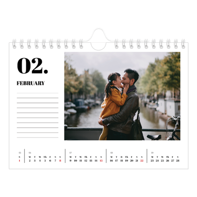 A5 Landscape Photo Calendar — Serif and moments [February]