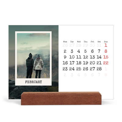 Easel Desk Calendar Landscape  — The portrait edit [February]