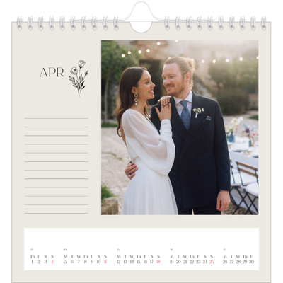 Square calendars  — Initials in bloom [April]