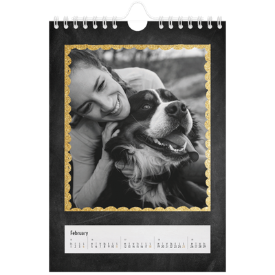 A5 Photo Calendar — Glitter frames [February]