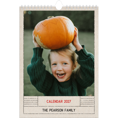A4 Photo Calendar — Craft stamp effect [cover]