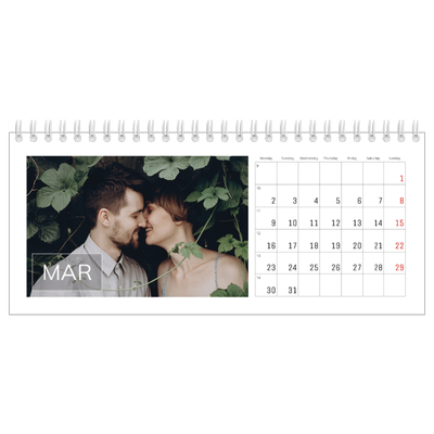 Desk calendars — Date box overlay [March]