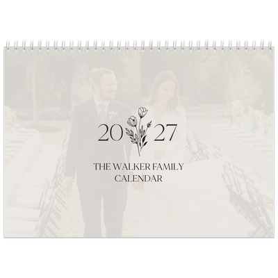 A4 Double Photo Calendar — Initials in bloom [cover]