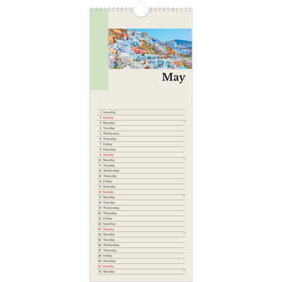 Slim Calendar  — Sights of the world [May]