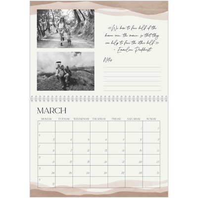A4 Double Photo Calendar — Wellbeing quotes [March]