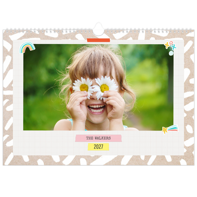 Family Planners A3 Landscape — Rustic Planner - Family of 4 [cover]