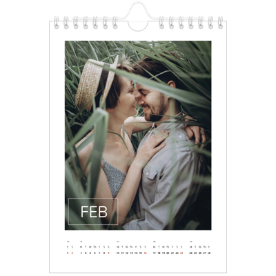 A5 Photo Calendar — Date box overlay [February]