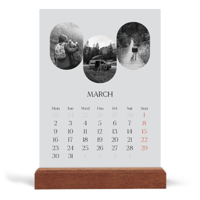 Easel Desk Calendar Portrait  — Open road [March]