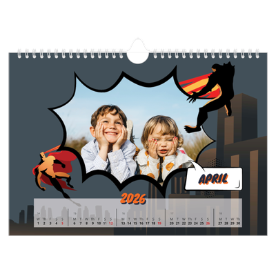 A4 Landscape Photo Calendar — Comic book [April]