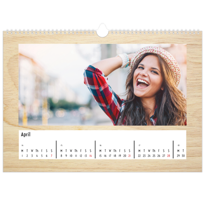 A3 Photo Calendar — Wood [April]
