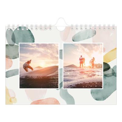A5 Landscape Photo Calendar — Watercolour spots [cover]