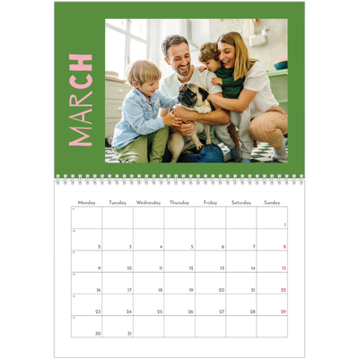 A4 Double Photo Calendar — Fun colourful you [March]