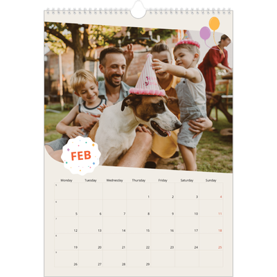 A3 photo calendars — Iconic birthday [February]