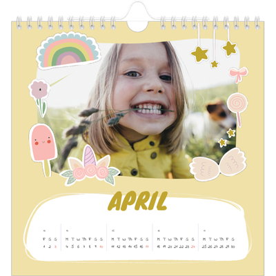 Square calendars  — Rainbow unicorn [April]