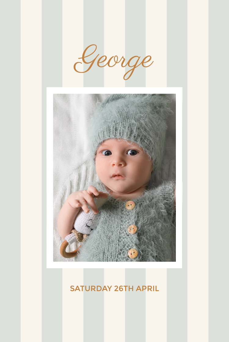 Invitations — Script and stripes