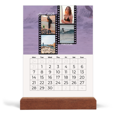 Easel Desk Calendar Portrait  — Adventure wanderlust [April]
