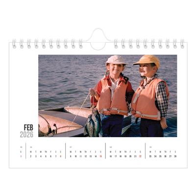A5 Landscape Photo Calendar — Abbreviated text [February]