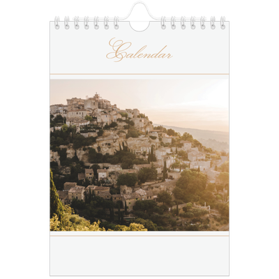 A5 Photo Calendar — Gold script banner [cover]