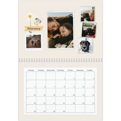 A4 Double Photo Calendar — Vintage scrapbooking [February]