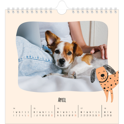 Square calendars  — Dog paws and doodles [April]