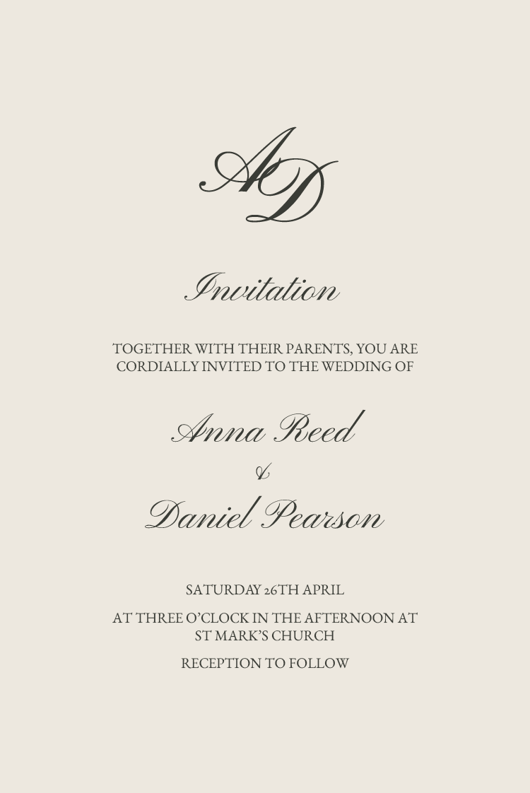 Invitations — Timeless script