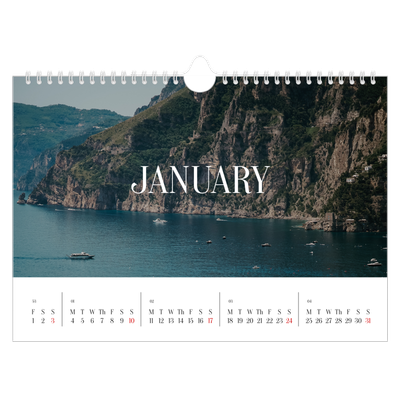 A4 Landscape Photo Calendar — Endless escape [January]