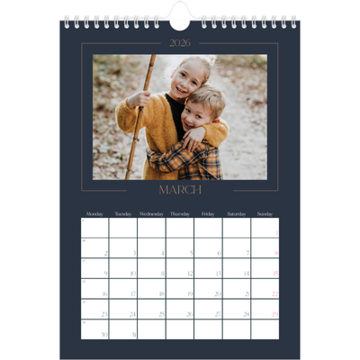 A4 Photo Calendar — Prussian blue [March]