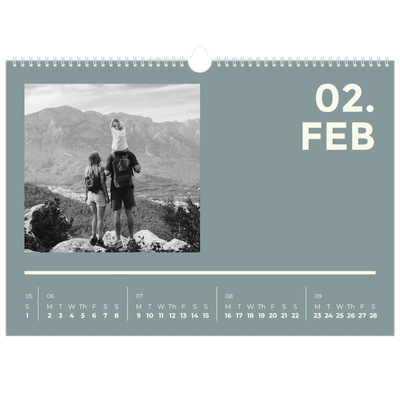 A3 Photo Calendar — Contemporary bold [February]