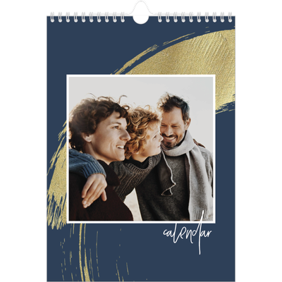 A4 Photo Calendar — Gold brush backgrounds [cover]